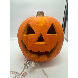 Vintage 1993 Trendmasters Lighted Foam Pumpkin Halloween Decor